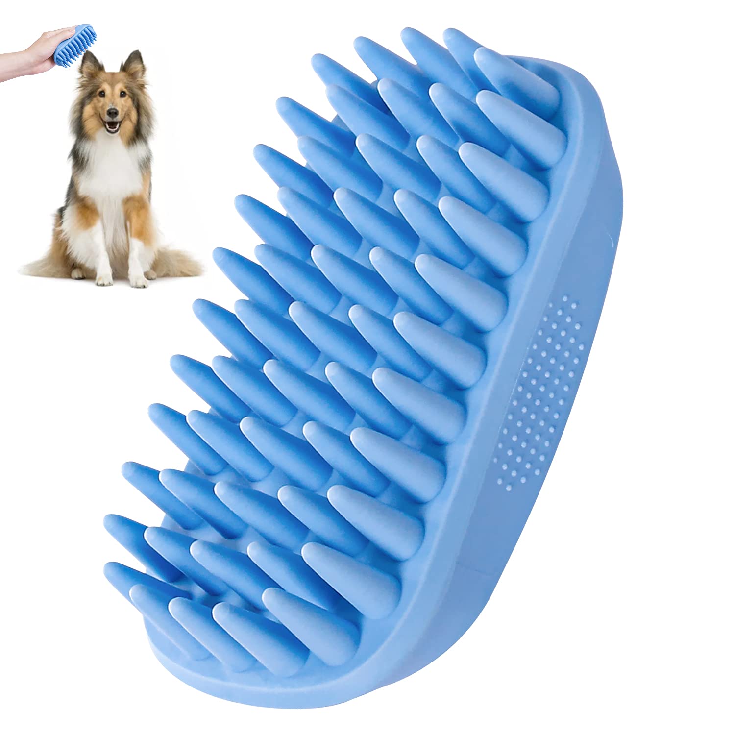 Qpets Dog Brush for Bathing, Pet Massage Brush Puppy Grooming Brush Soft Bathing and Shedding for Dogs and Cats, Dog Bath Brush Cat Cleaning Brush Pet Comb Qpets Dog Brush for Bathing, Pet Massage Brush Puppy Grooming Brush Soft Bathing and Shedding for Dogs and Cats, Dog Bath Brush Cat Cleaning Brush Pet Comb
